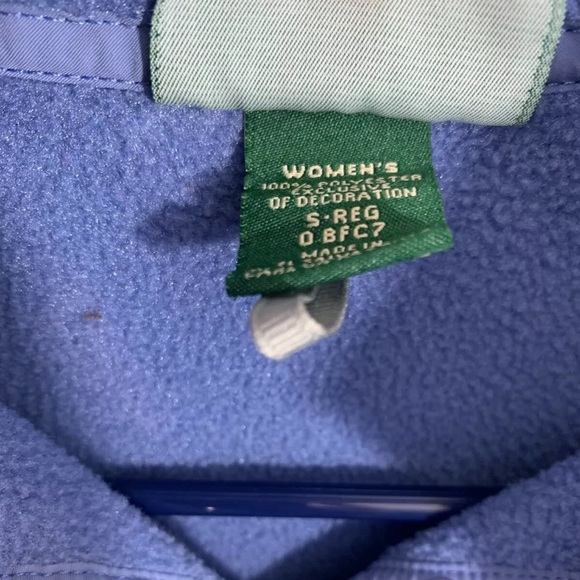 LL Bean Small Blue Snap T Sweater Fleece Pullover - Picture 5 of 7